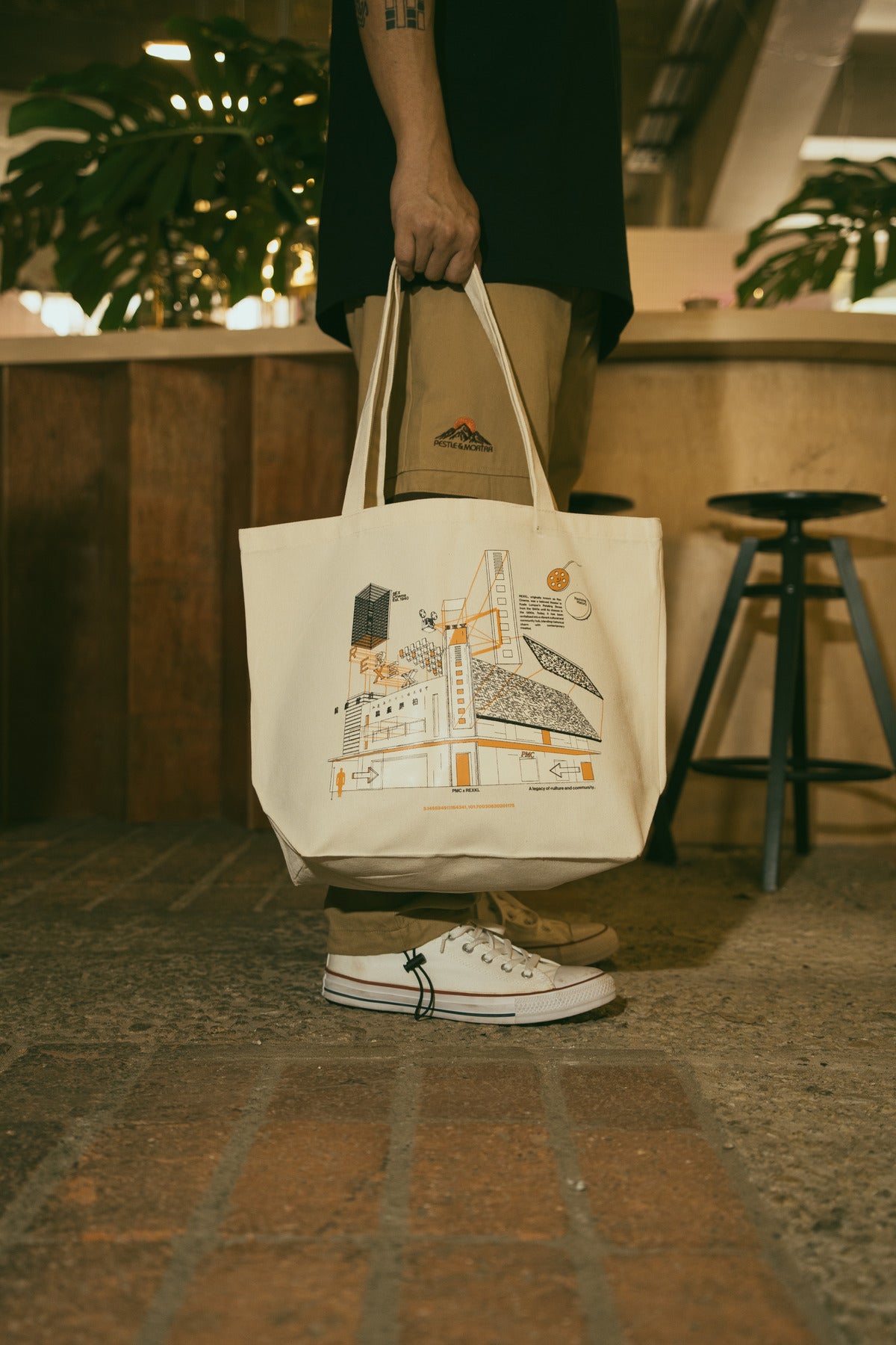 PMC X REXKL Blueprint Tote Bag Beige