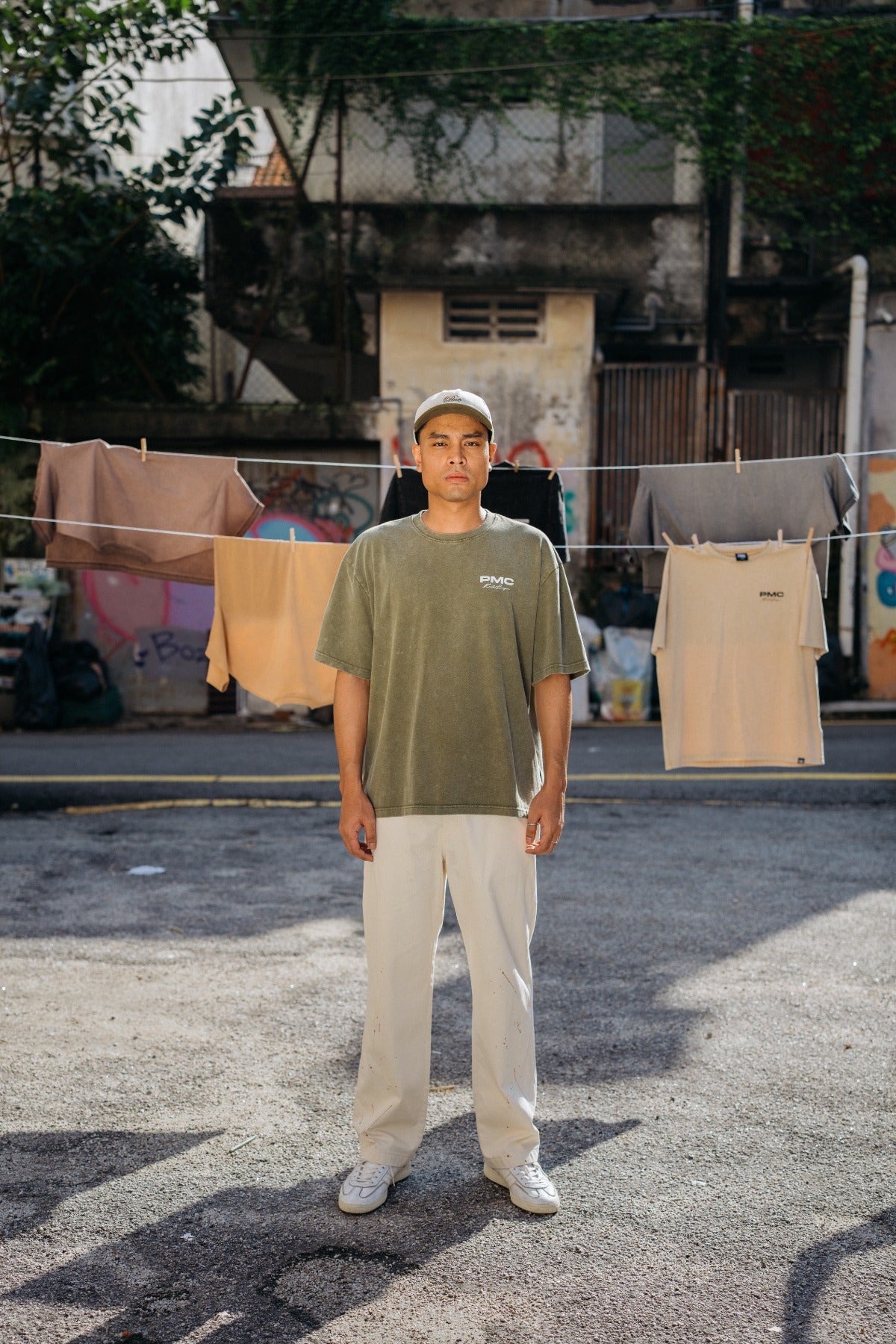 KL Scripted Washed Tee Olive