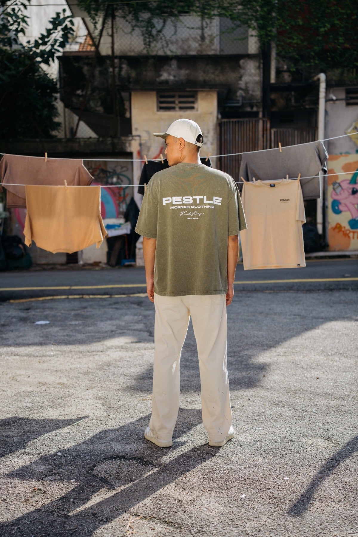 KL Scripted Washed Tee Olive