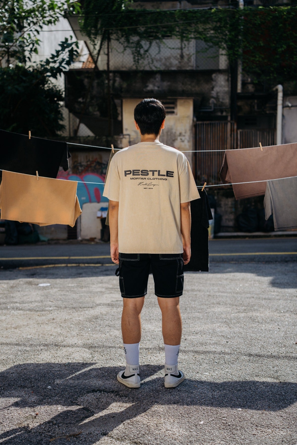KL Scripted Washed Tee Beige