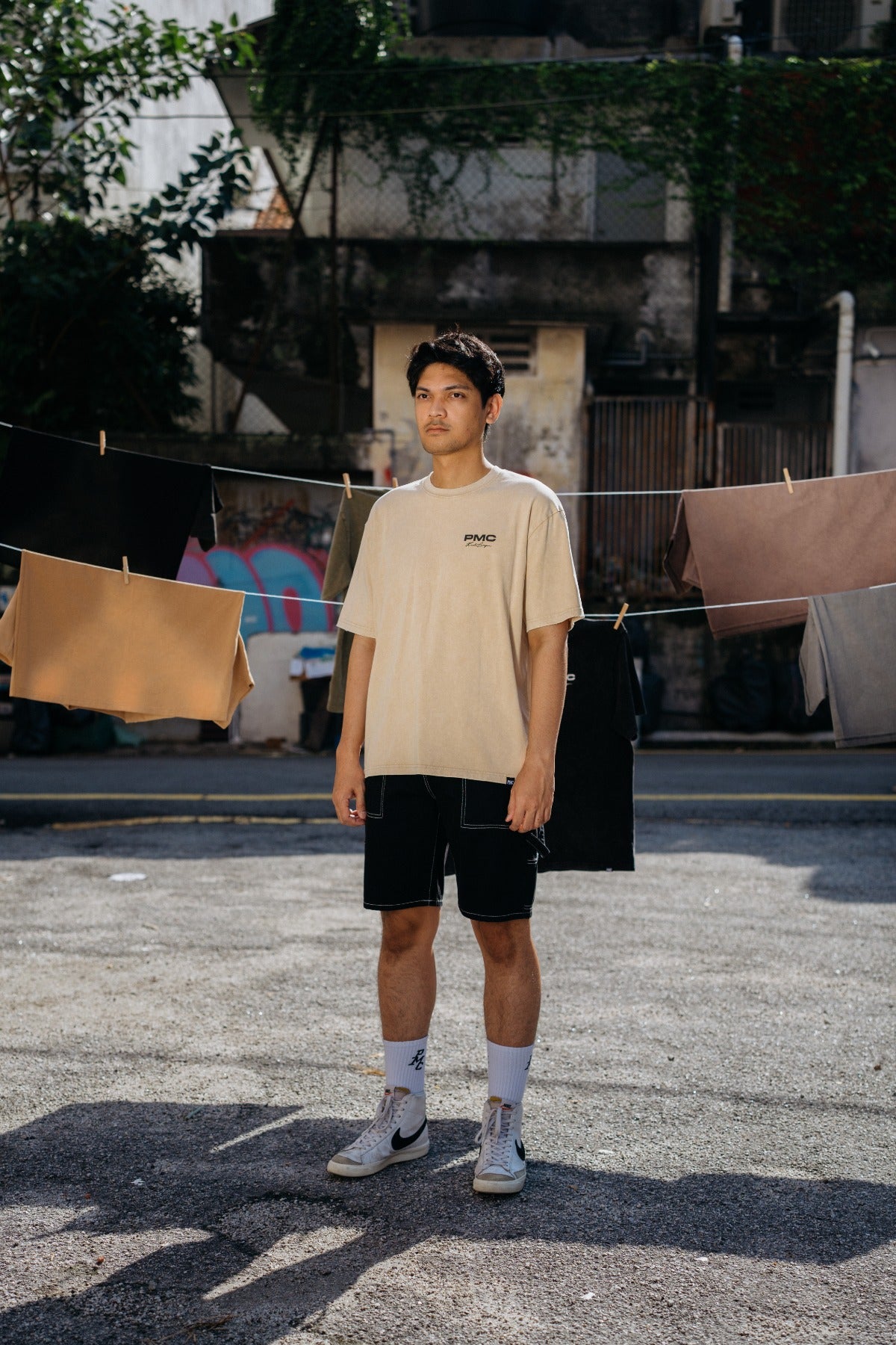 KL Scripted Washed Tee Beige