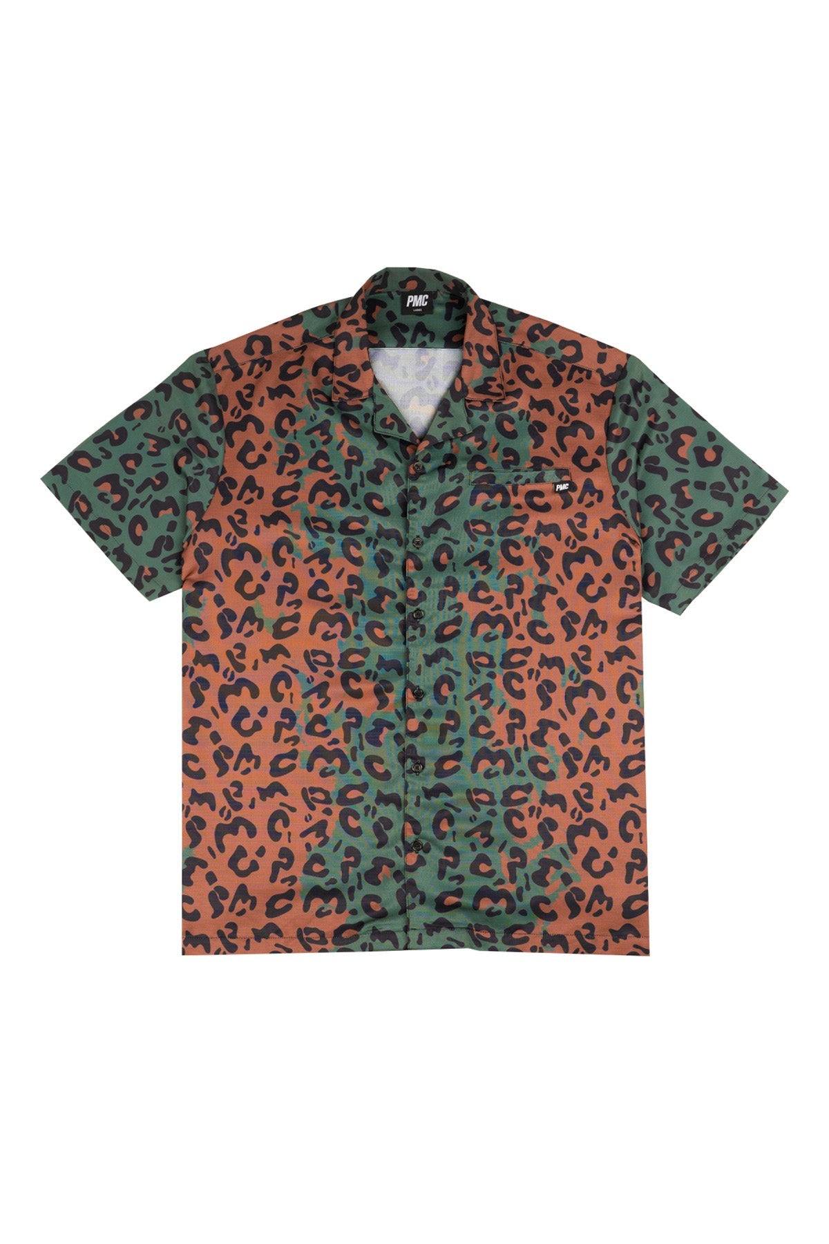 Leopard Print Bowling Shirt Green Brown - Archive