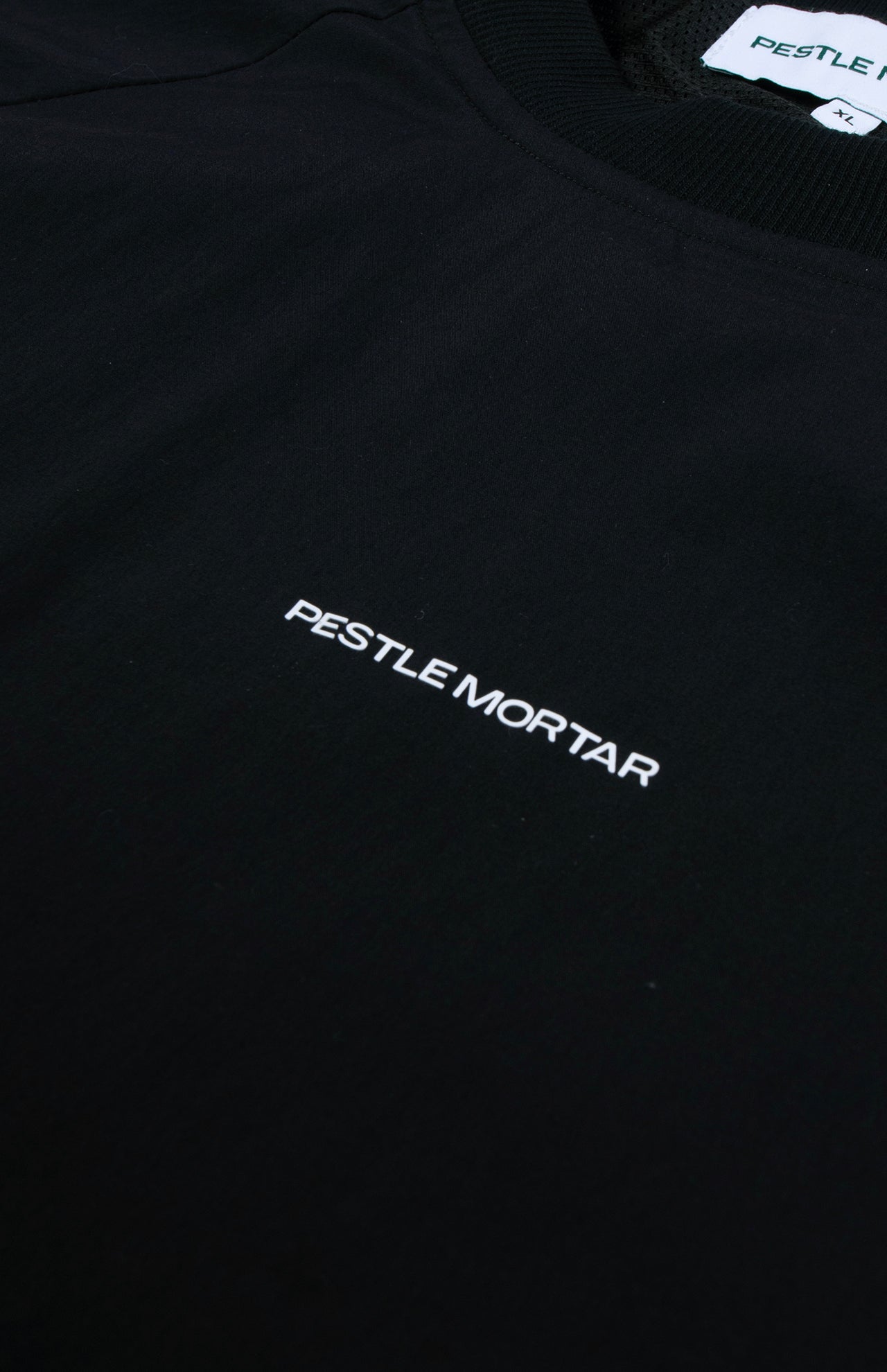 Paneled Nylon Crewneck Black