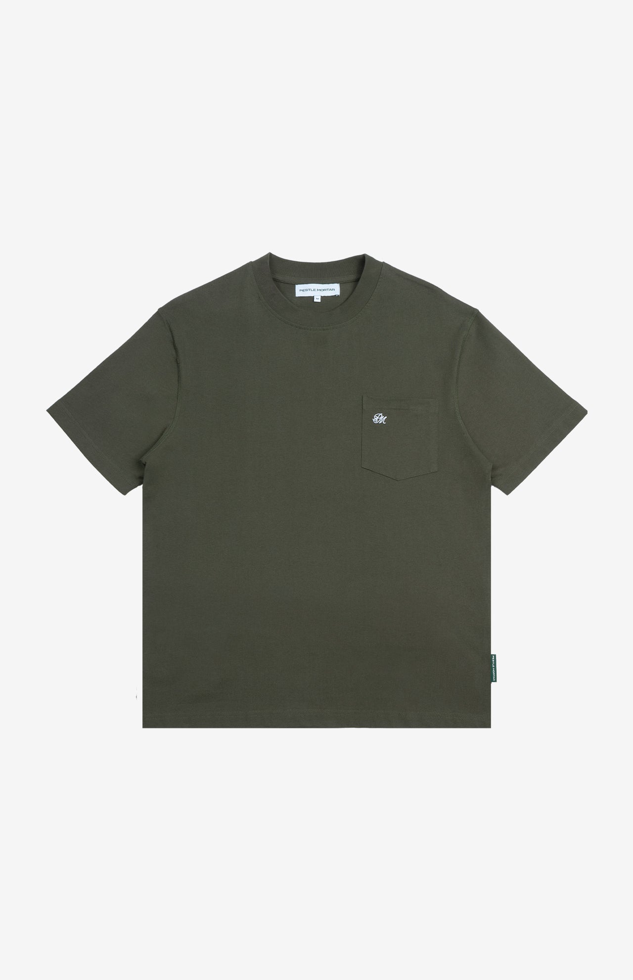 Monogram Logo Pocket Tee Olive Green