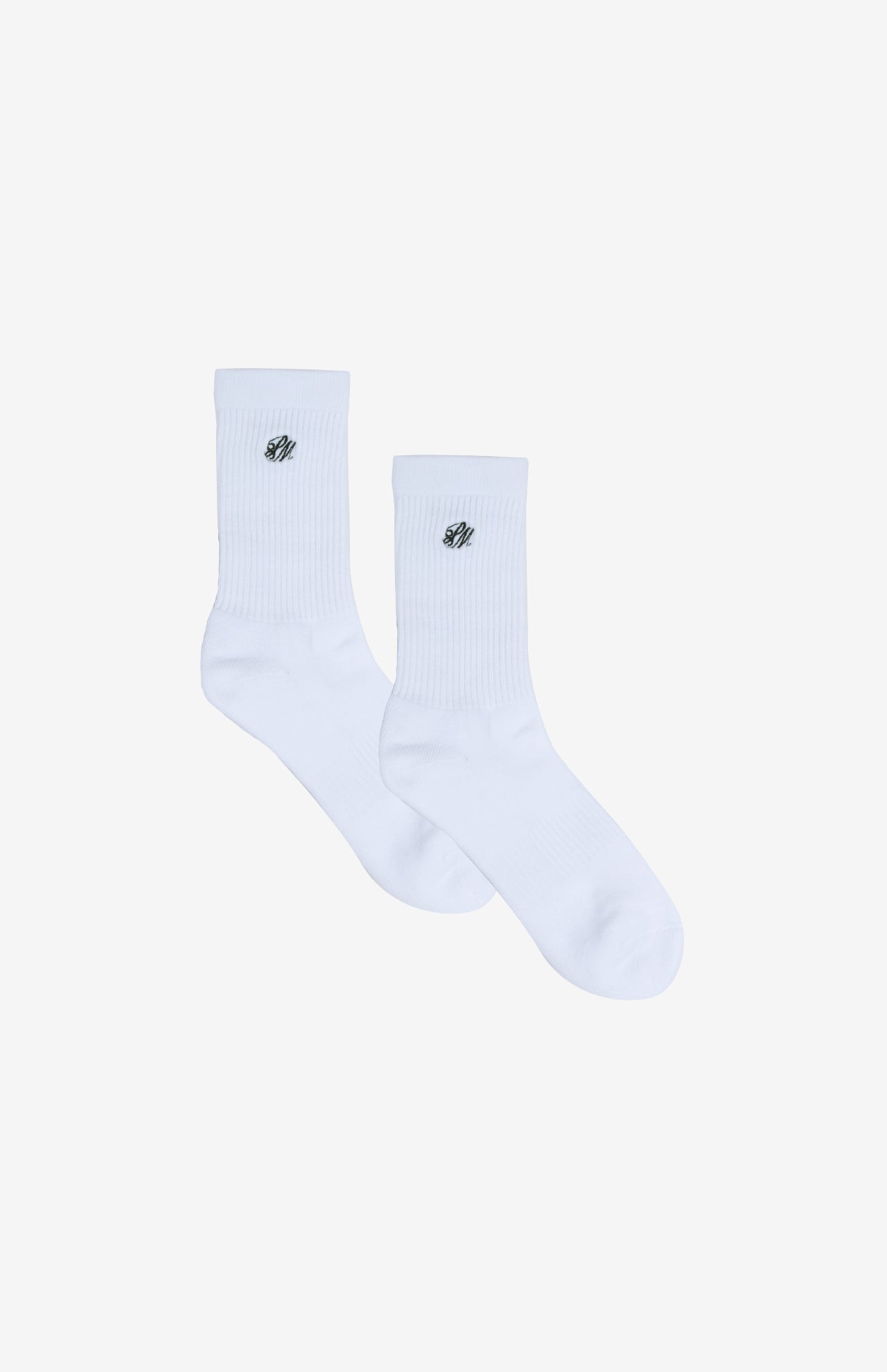 Monogram Crew Socks White