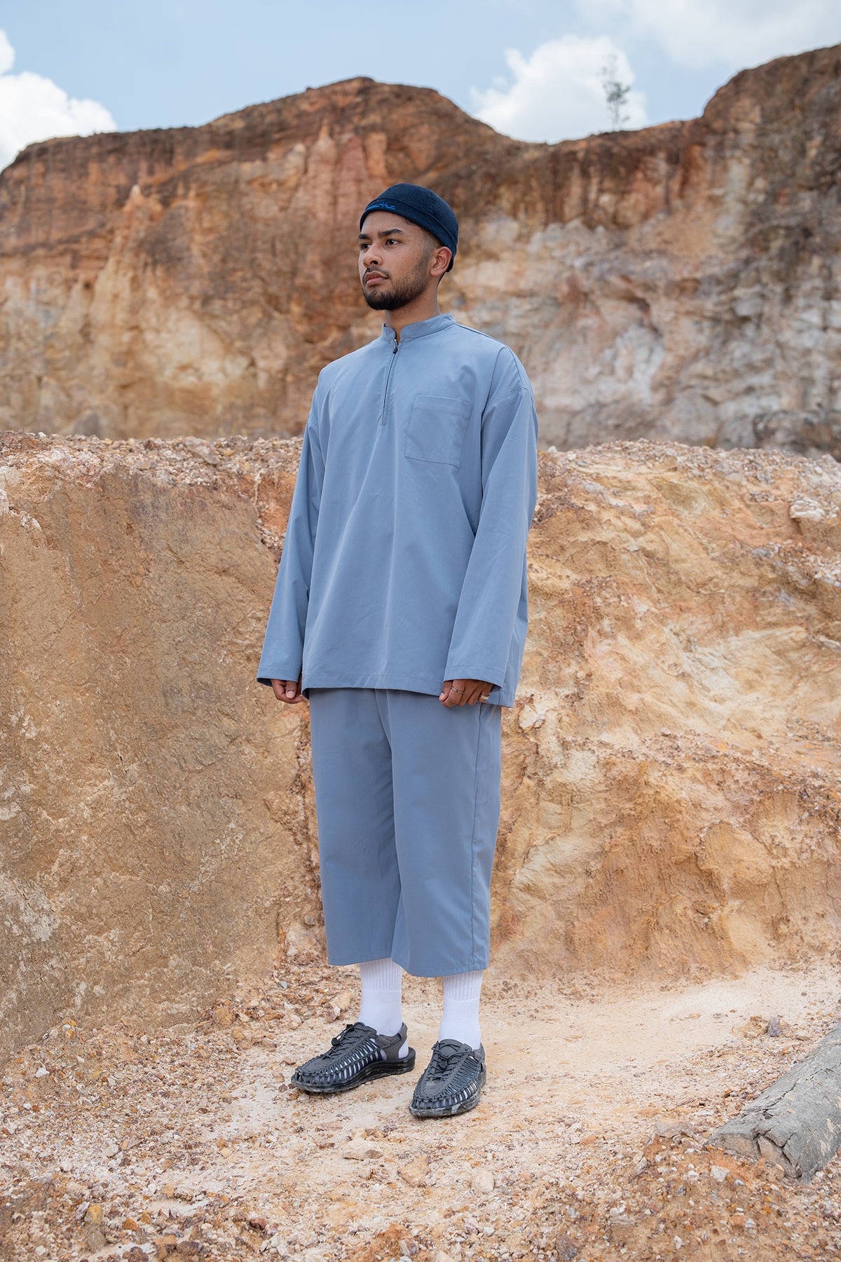 Oasis Shirt & Pants Set Stone Blue