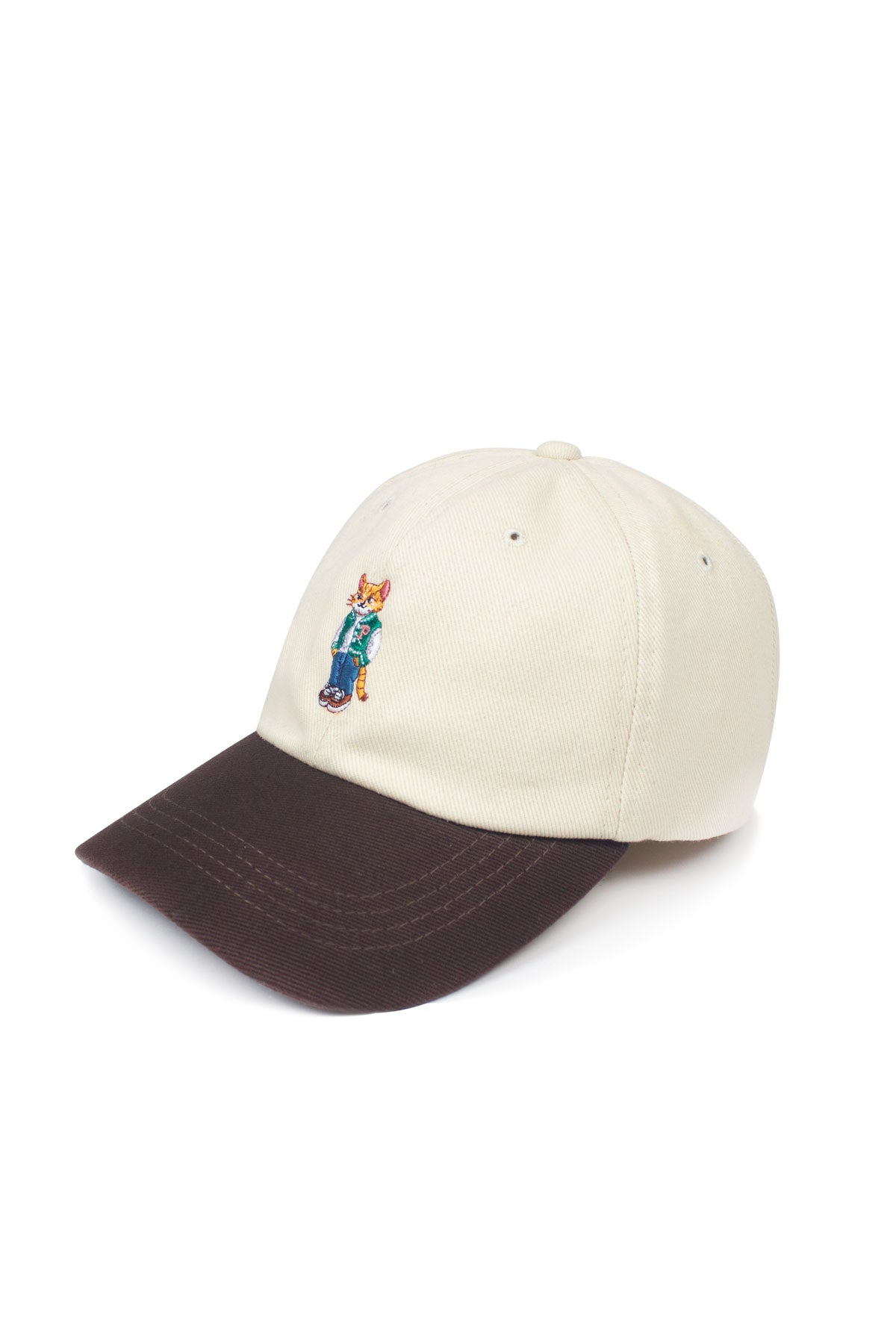 College Cat 6 Panel Cap Beige