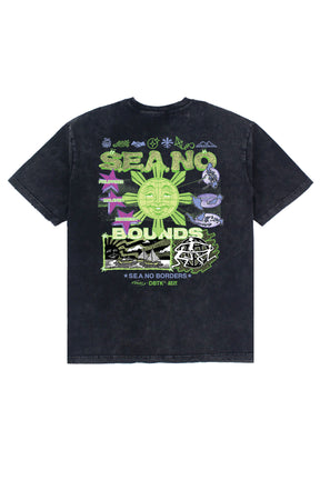 S.E.A. No Bounds, S.E.A No Borders Washed Tee Black