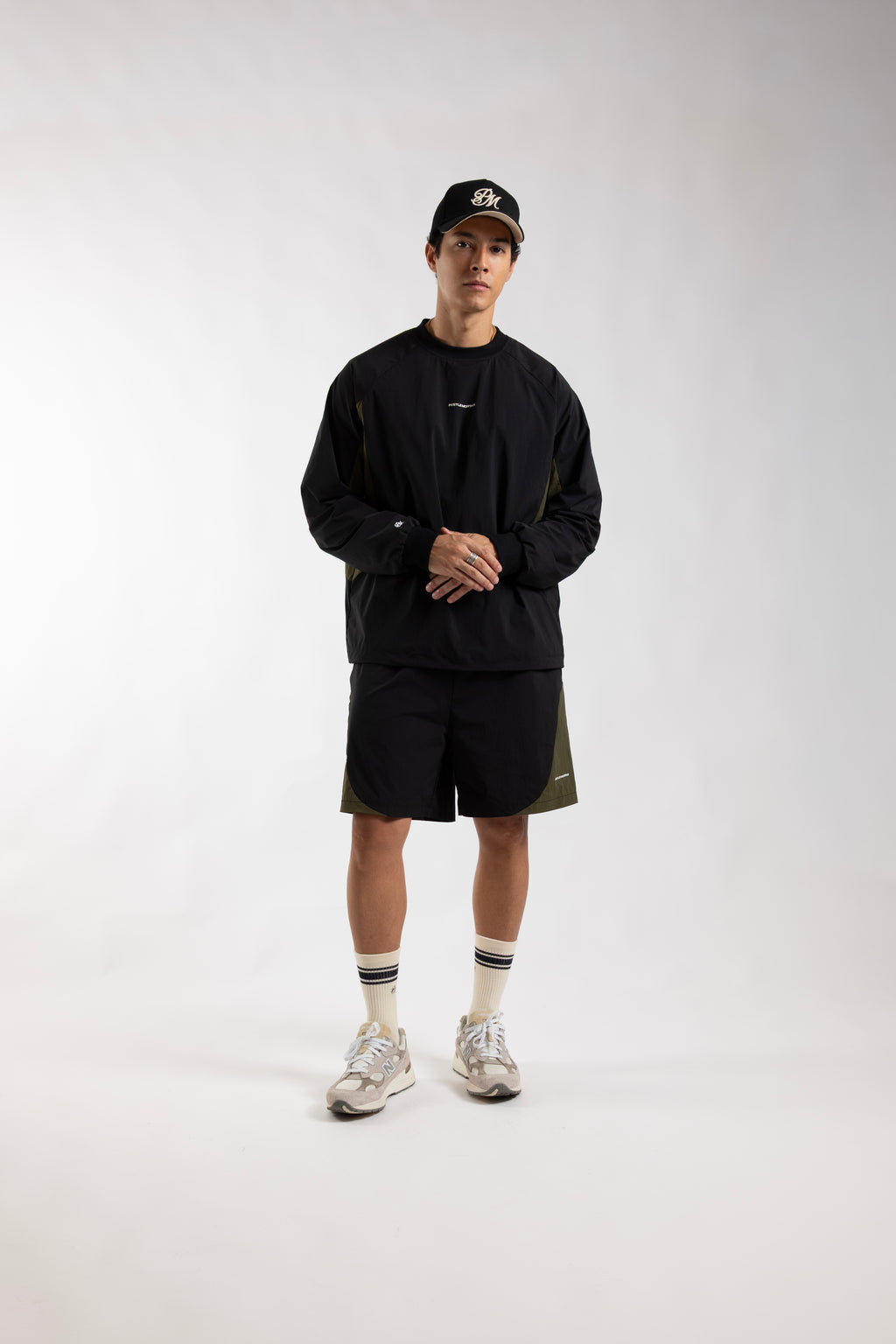 Paneled Nylon Shorts Black