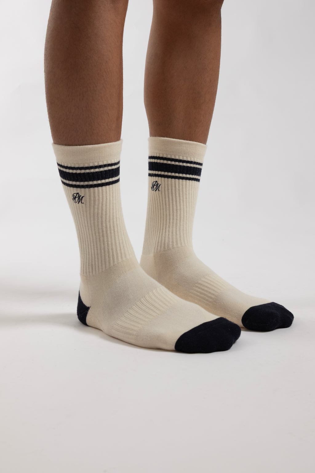Scripted Crew Socks Cream