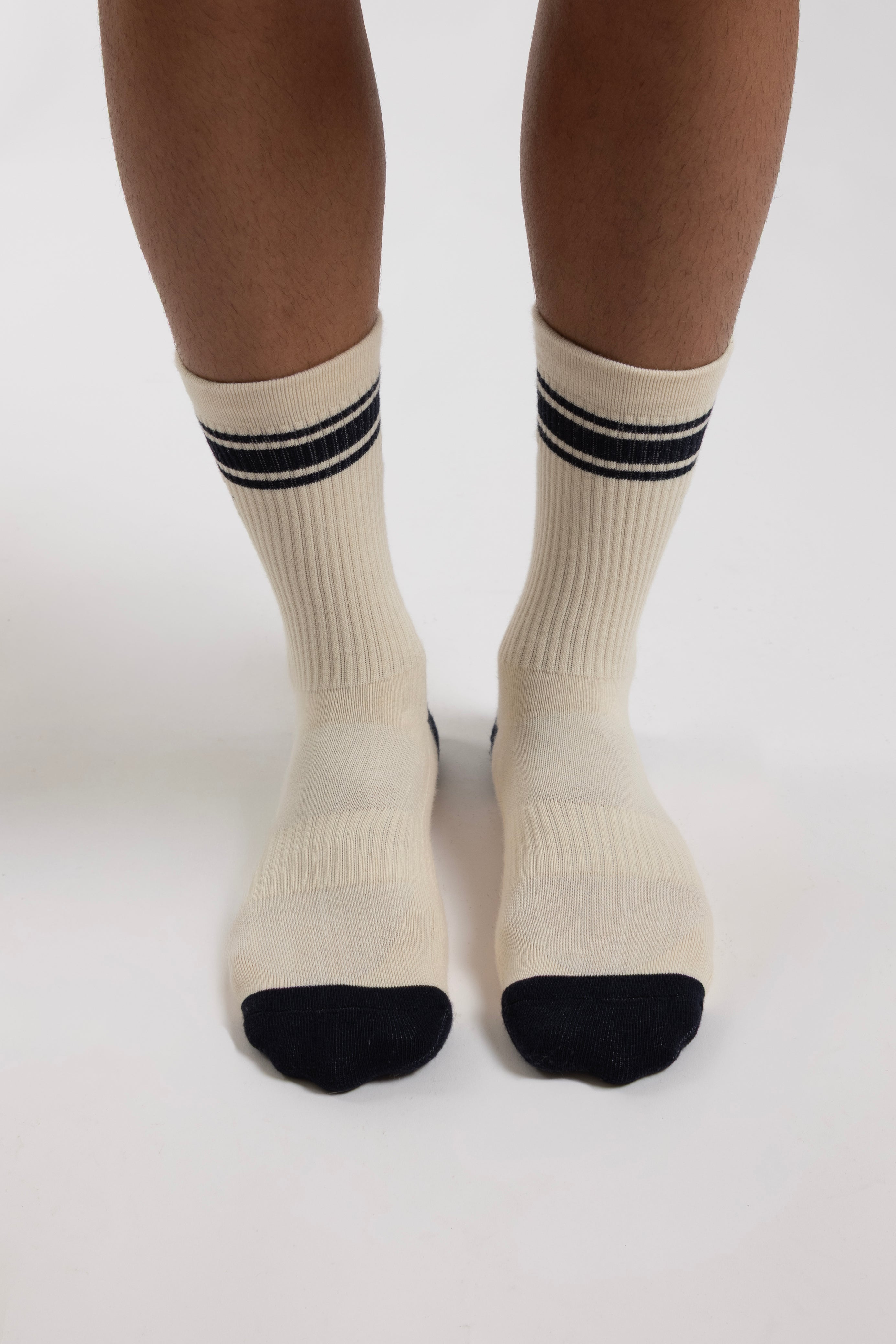 Scripted Crew Socks Cream