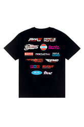 PMC X Evolt Karting Racing Logos Tee Black