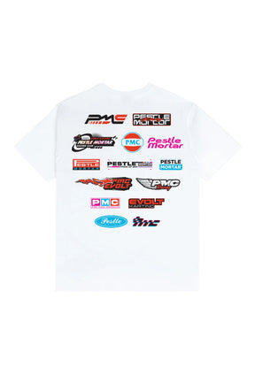 PMC X Evolt Karting Racing Logos Tee White