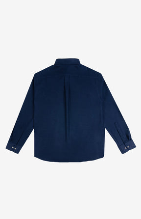 Monogram Logo Hi-Dense Oxford Shirt Navy Blue