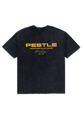 KL Scripted Washed Tee Black Mustard