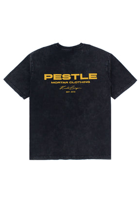 KL Scripted Washed Tee Black Mustard