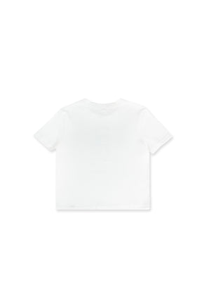 College Cat Baby Tee White