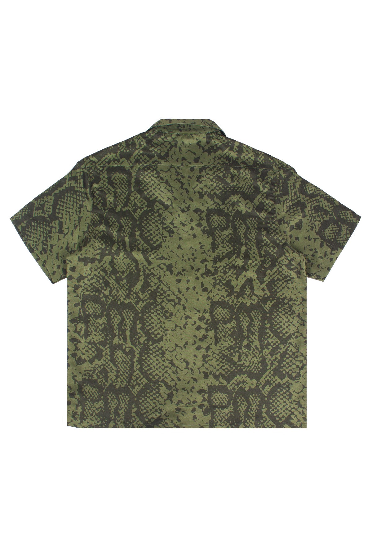 Snake Scale Bowling Shirt Olive Green