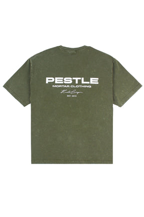 KL Scripted Washed Tee Olive