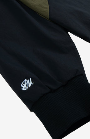 Paneled Nylon Crewneck Black