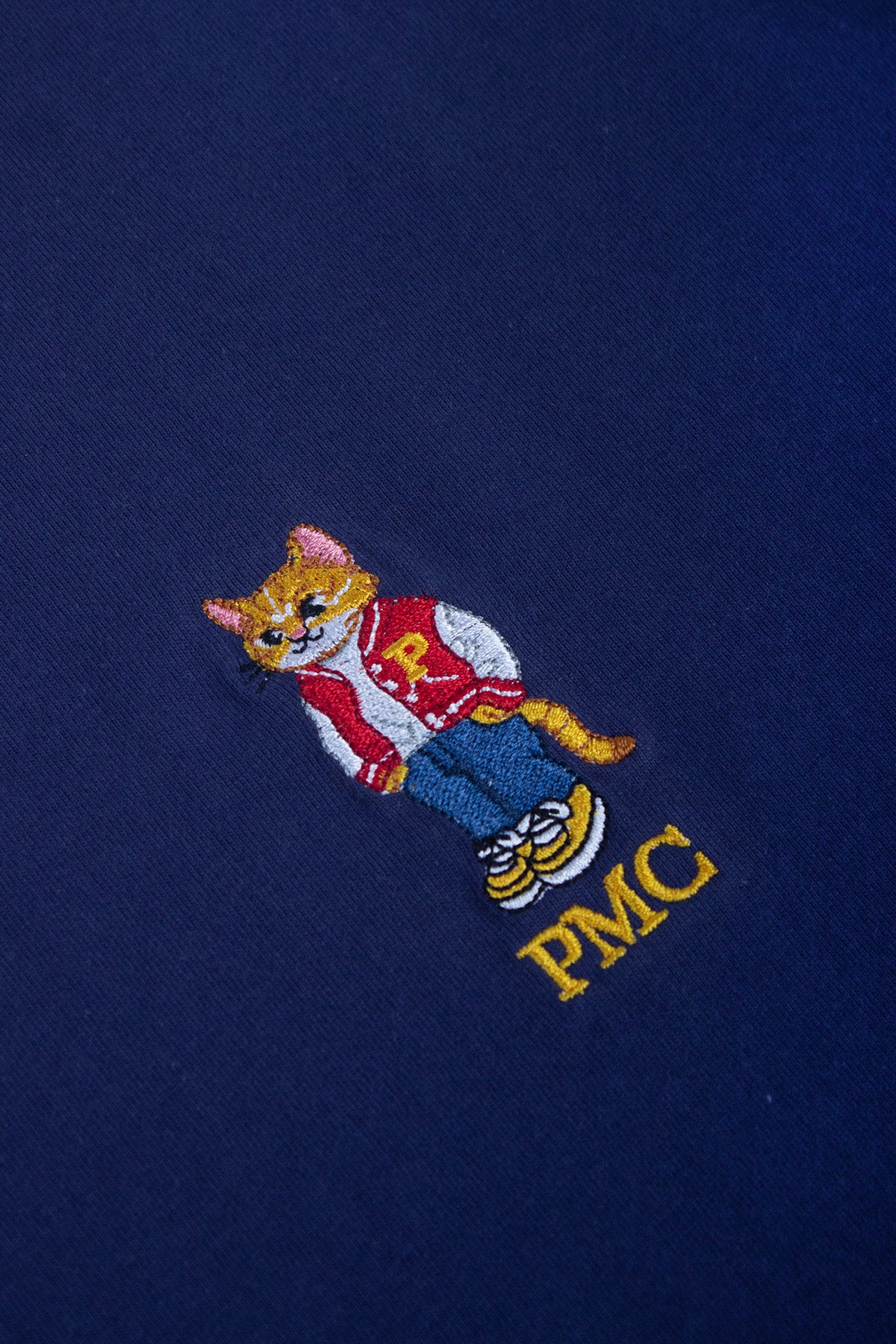 College Cat Tee Navy Blue