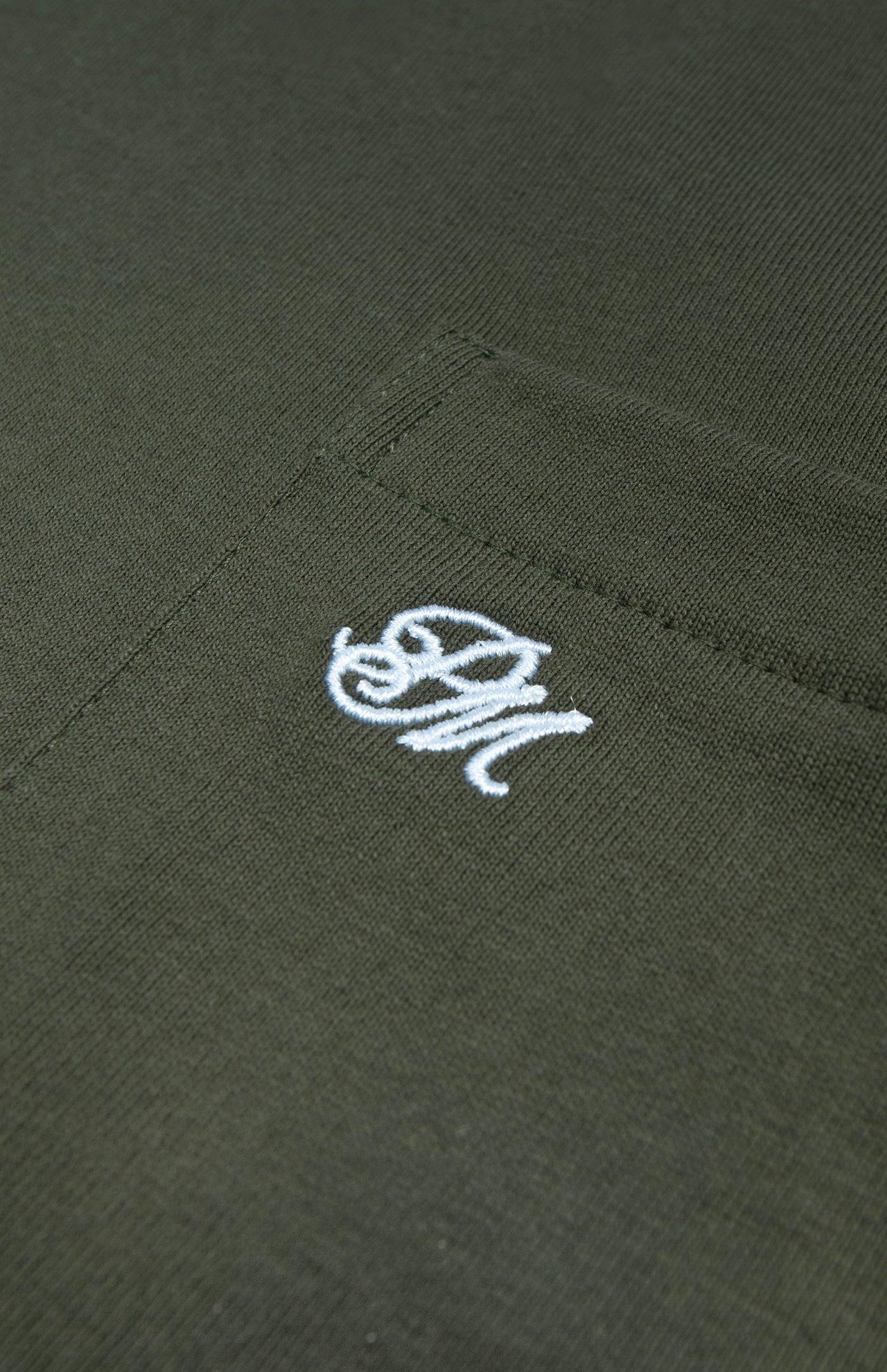 Monogram Logo Pocket Tee Olive Green