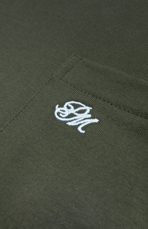 Monogram Logo Pocket Tee Olive Green
