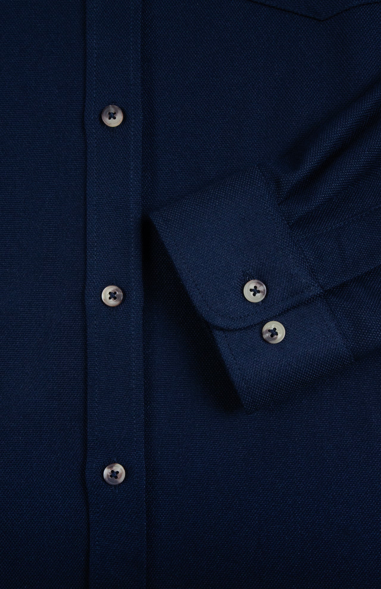 Monogram Logo Hi-Dense Oxford Shirt Navy Blue