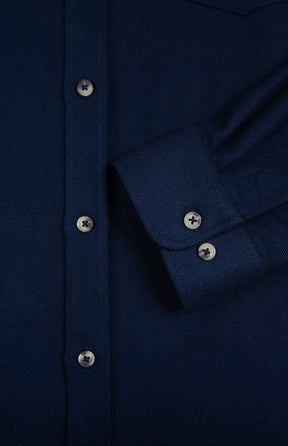 Monogram Logo Hi-Dense Oxford Shirt Navy Blue