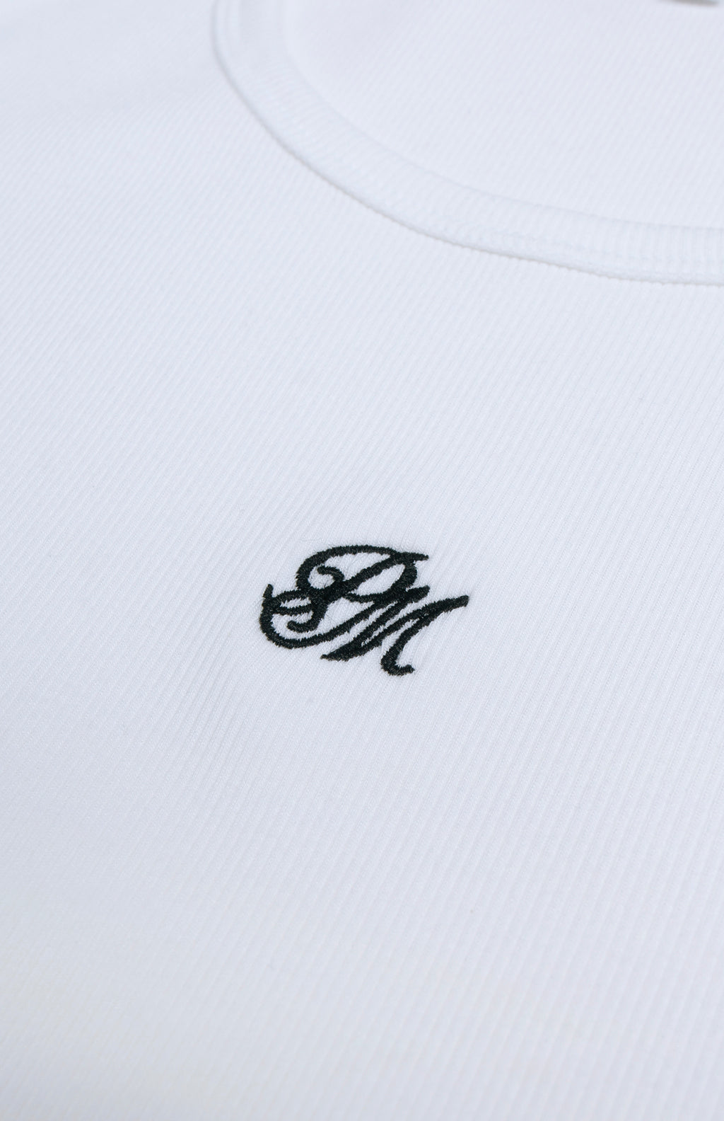 Monogram Logo Ribbed Tank White