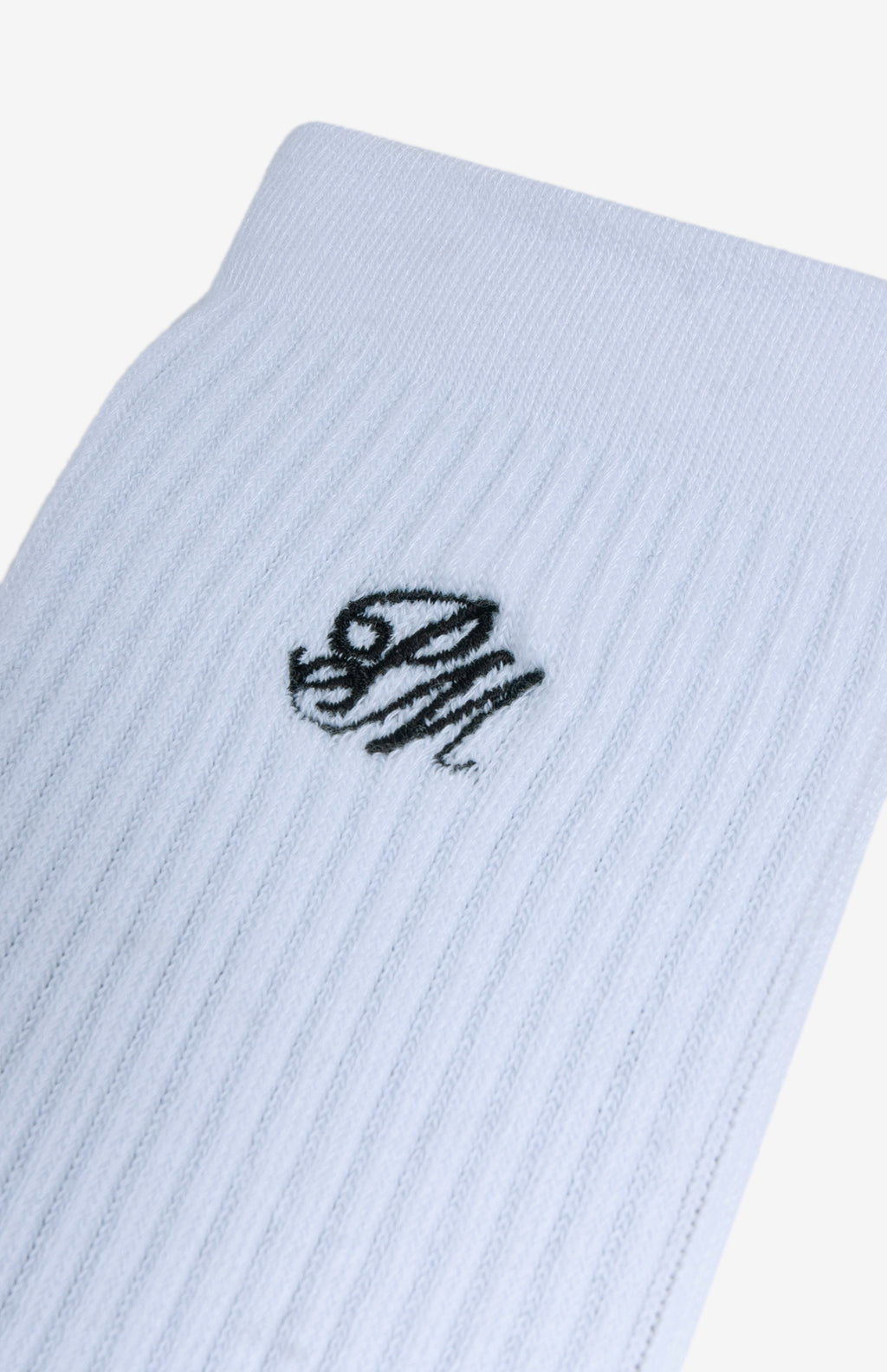 Monogram Crew Socks White
