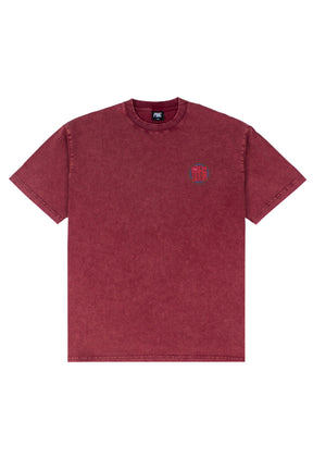 Neon Dragon Stone Washed Tee Red