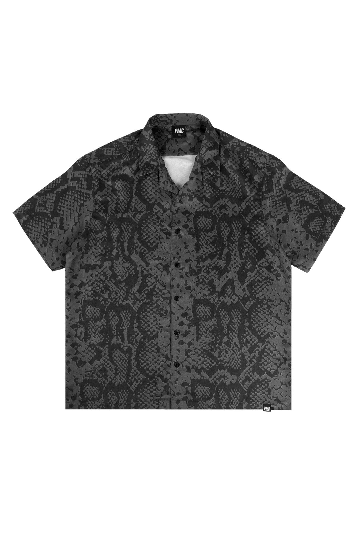 Snake Scale Bowling Shirt Black