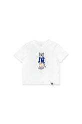 College Cat Baby Tee White