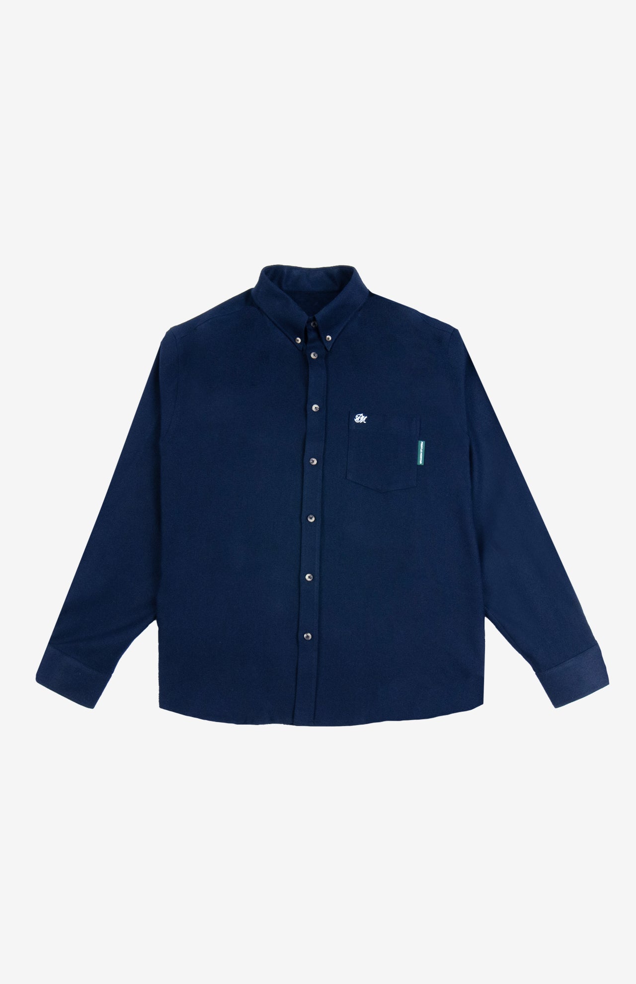 Monogram Logo Hi-Dense Oxford Shirt Navy Blue