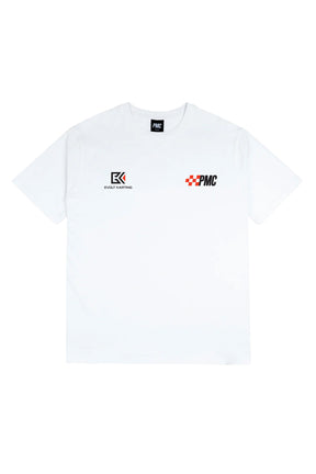 PMC X Evolt Karting Racing Logos Tee White