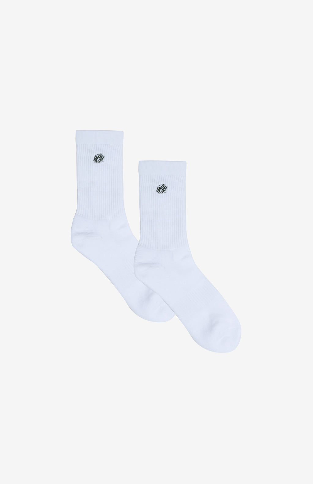 Monogram Crew Socks White