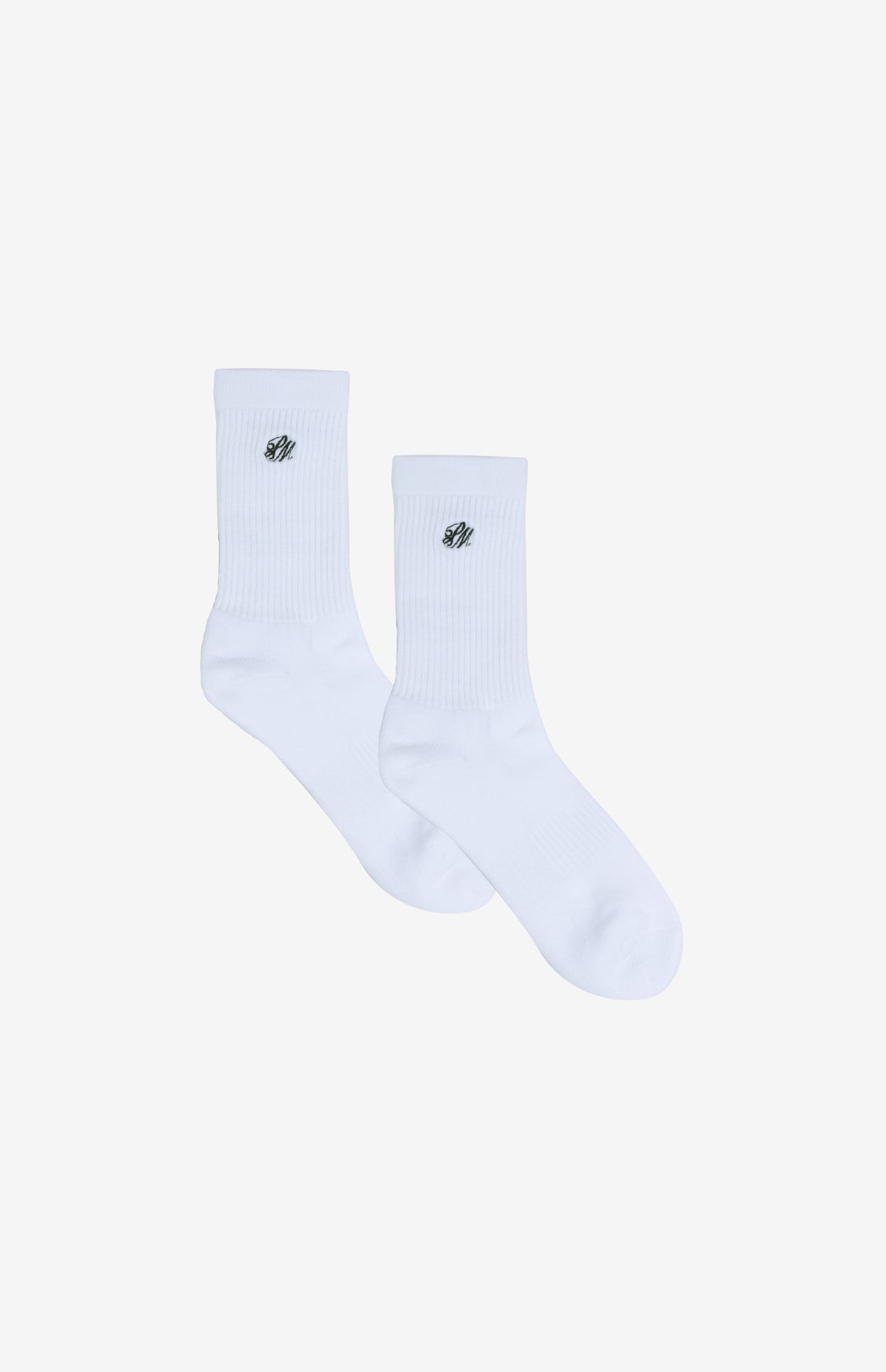 Monogram Crew Socks White