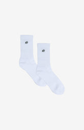 Monogram Crew Socks White