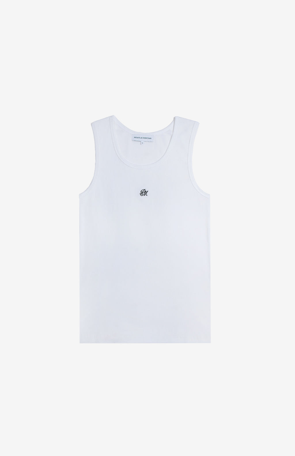 Monogram Logo Ribbed Tank White