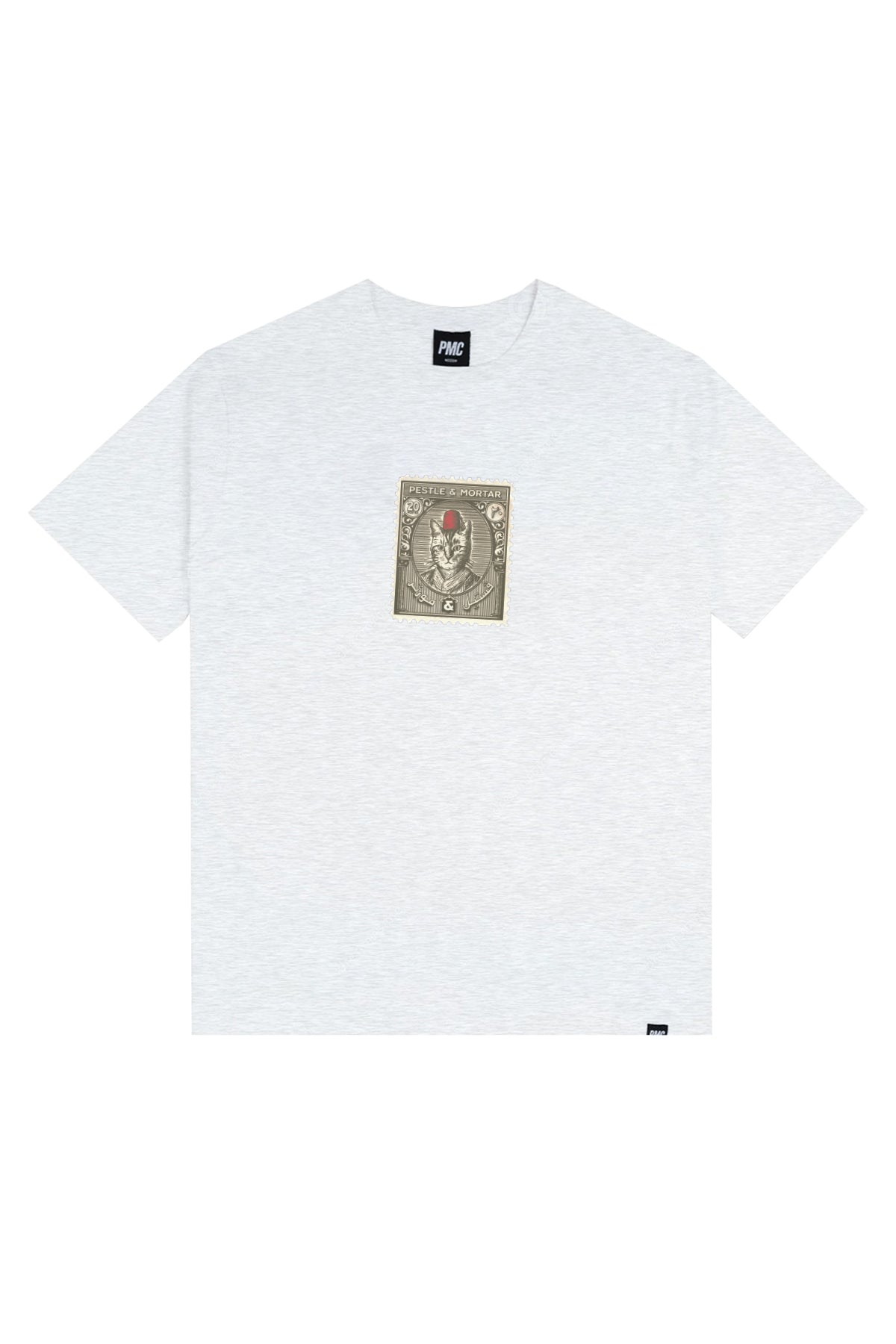 Meowroccan Stamp Tee Ash White