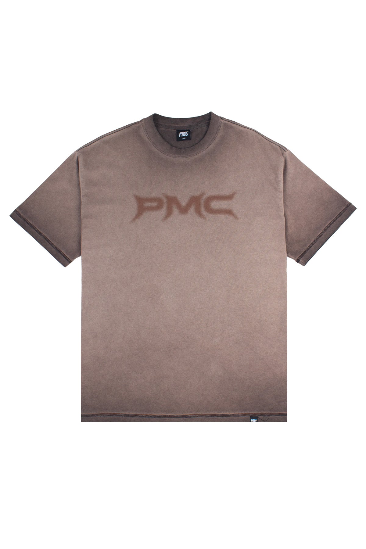 Blurred Liquify Logo Reverse Dyed Tee Brown