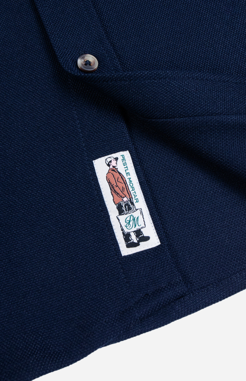 Monogram Logo Hi-Dense Oxford Shirt Navy Blue