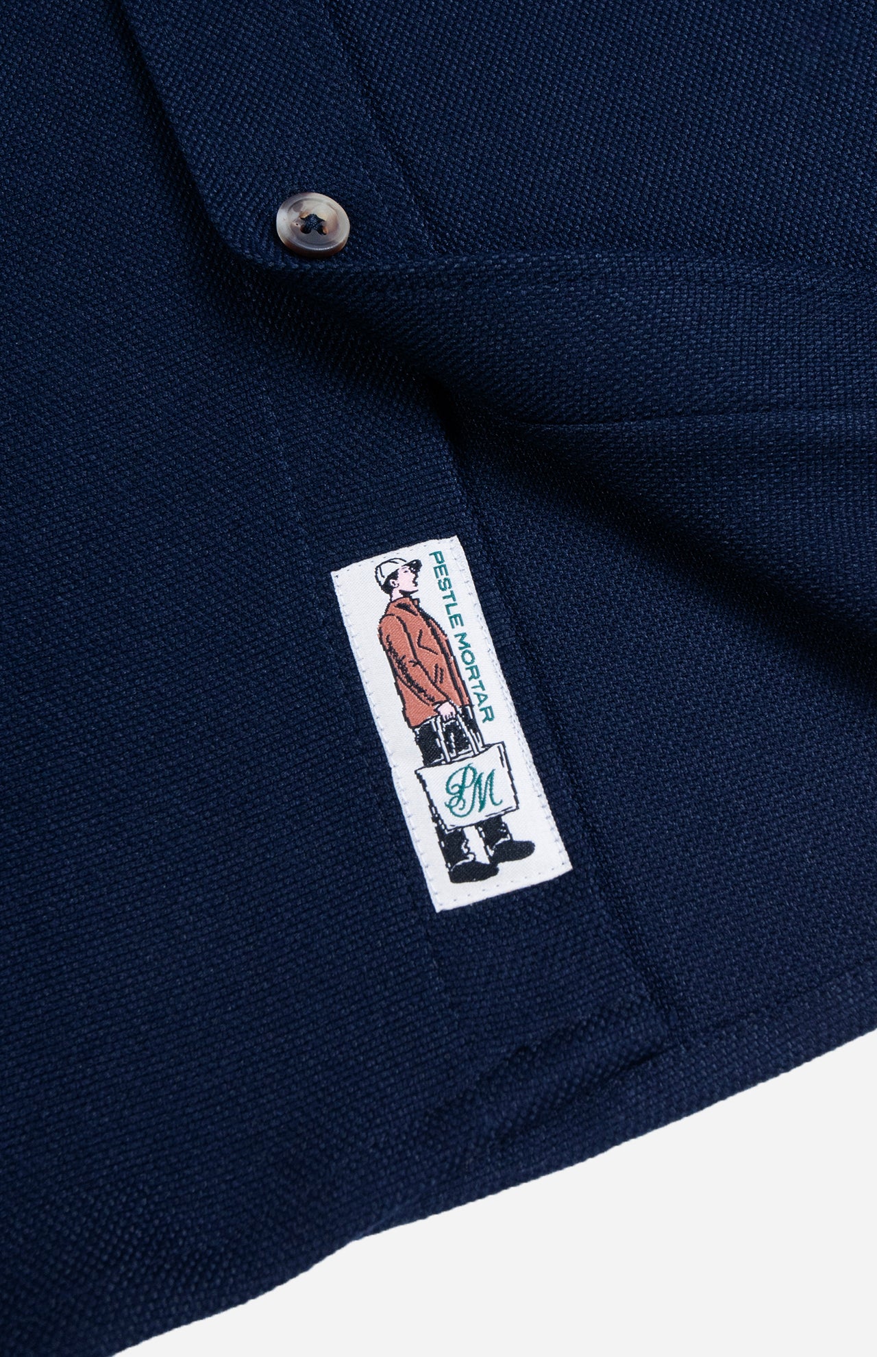 Monogram Logo Hi-Dense Oxford Shirt Navy Blue