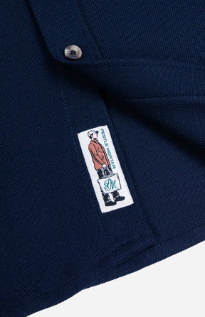 Monogram Logo Hi-Dense Oxford Shirt Navy Blue