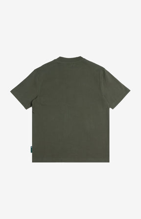 Monogram Logo Pocket Tee Olive Green