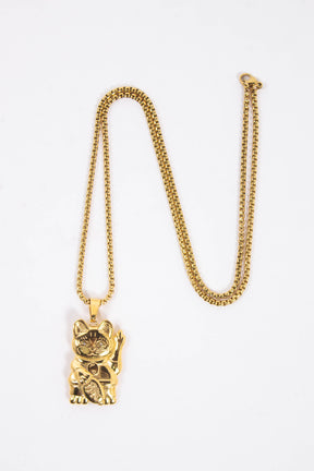 Lucky Cat Necklace Gold