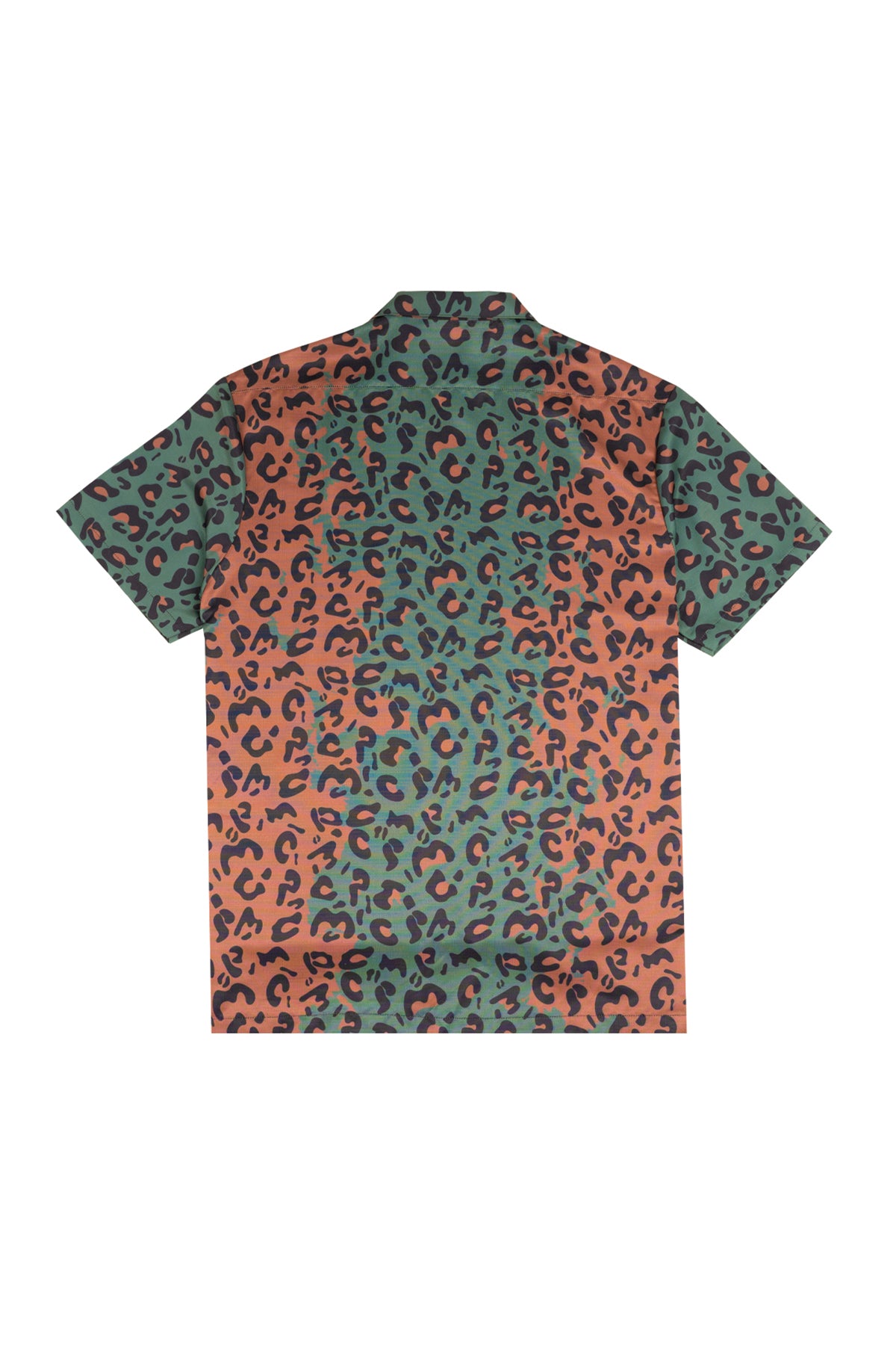Leopard Print Bowling Shirt Green Brown