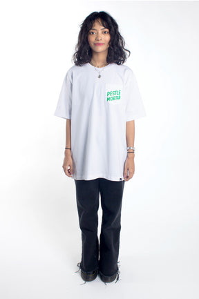 Text Logo Tee Green/ White