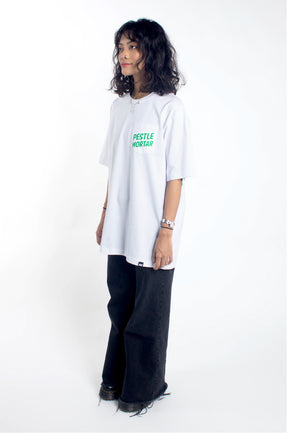 Text Logo Tee Green/ White
